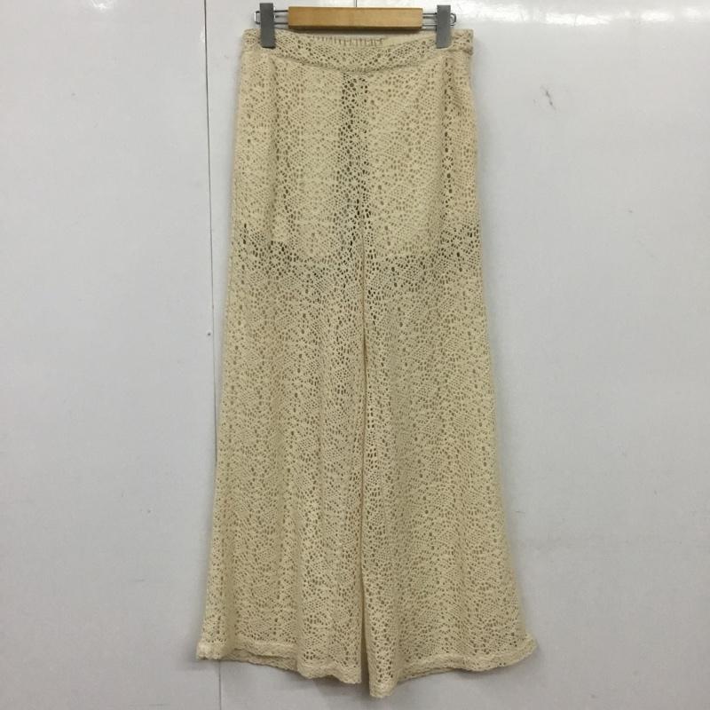 アズールバイマウジー AZUL BY MOUSSY パンツ スラックス 250HSM31-263D レースワイドパンツ M 無地 アイボリー / アイボリー / レディース USED 古着 中古 10154953