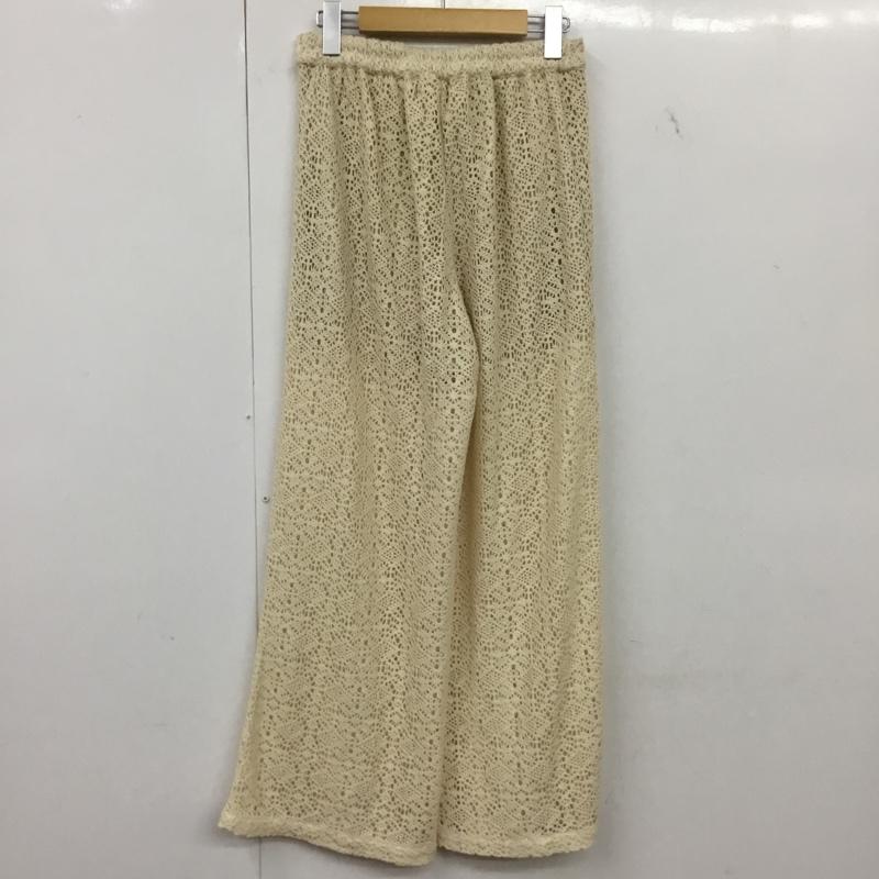 アズールバイマウジー AZUL BY MOUSSY パンツ スラックス 250HSM31-263D レースワイドパンツ M 無地 アイボリー / アイボリー / レディース USED 古着 中古 10154953