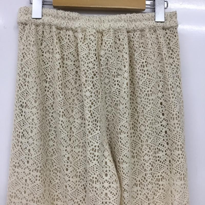 アズールバイマウジー AZUL BY MOUSSY パンツ スラックス 250HSM31-263D レースワイドパンツ M 無地 アイボリー / アイボリー / レディース USED 古着 中古 10154953