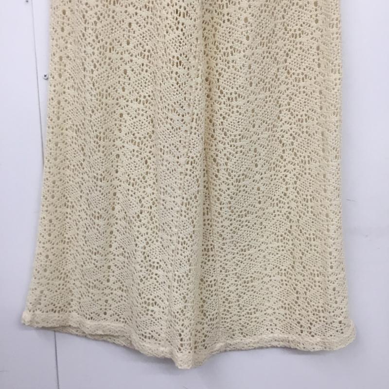 アズールバイマウジー AZUL BY MOUSSY パンツ スラックス 250HSM31-263D レースワイドパンツ M 無地 アイボリー / アイボリー / レディース USED 古着 中古 10154953