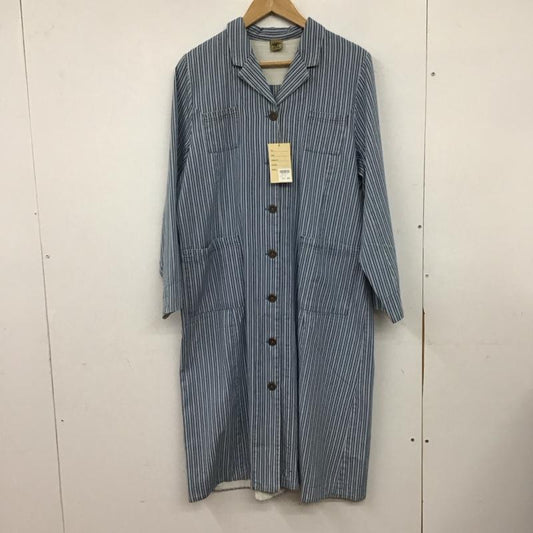 マライカ MALAIKA ジャケット、上着 ジャケット、ブレザー GIBL324H ヒッコリーコート ロング丈 GA-ON タグ付き ストライプ 青 / ブルー / blue X 白 / ホワイト / white レディース USED 古着 中古 10154954