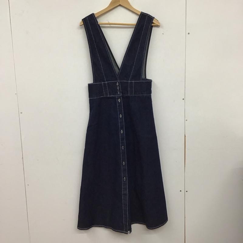ザラ ZARA ワンピース ロングスカート 5899 066 407 デニムジャンパースカート タグ付き M 無地 インディゴ / インディゴ / Indigo レディース USED 古着 中古 10154966