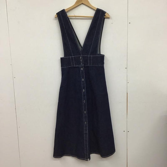 ザラ ZARA ワンピース ロングスカート 5899 066 407 デニムジャンパースカート タグ付き M 無地 インディゴ / インディゴ / Indigo レディース USED 古着 中古 10154966