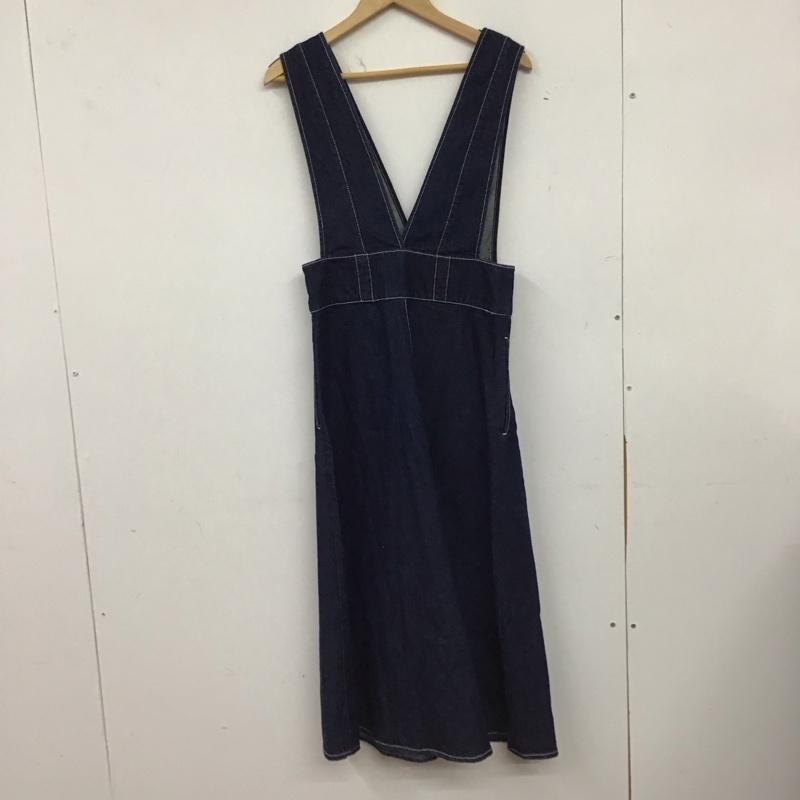 ザラ ZARA ワンピース ロングスカート 5899 066 407 デニムジャンパースカート タグ付き M 無地 インディゴ / インディゴ / Indigo レディース USED 古着 中古 10154966