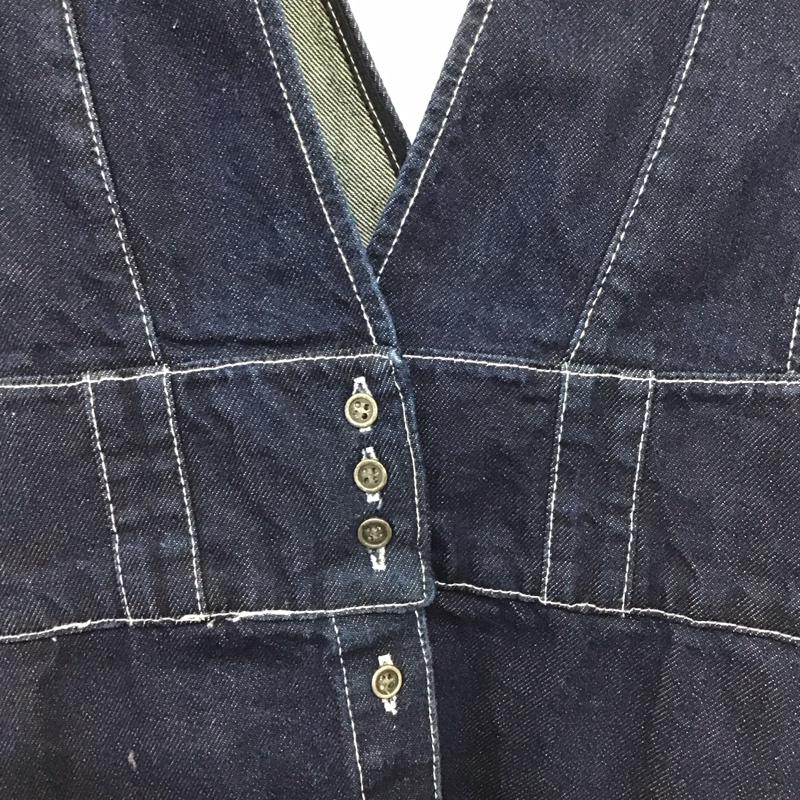ザラ ZARA ワンピース ロングスカート 5899 066 407 デニムジャンパースカート タグ付き M 無地 インディゴ / インディゴ / Indigo レディース USED 古着 中古 10154966