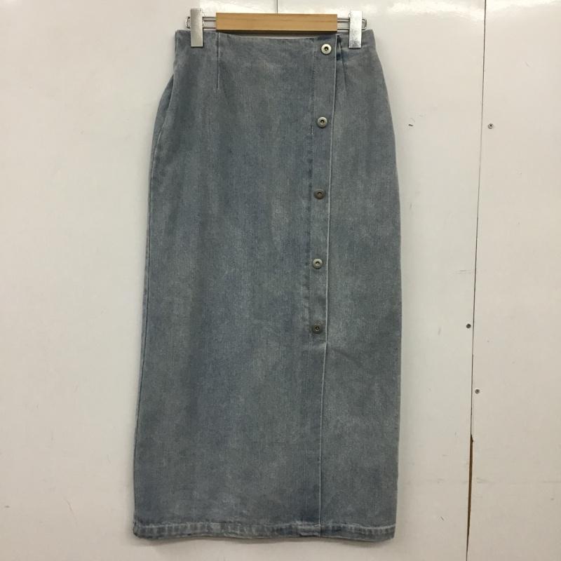 ナイスクラップ NICE CLAUP スカート ロングスカート デニムスカート タグ付 FREE 無地 青 / ブルー / blue レディース USED 古着 中古 10154971