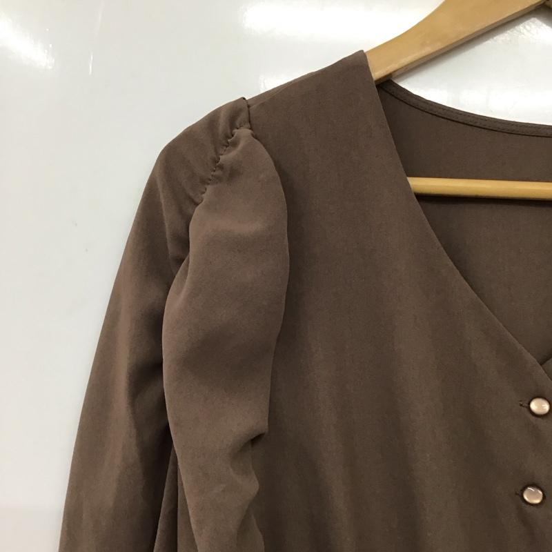 ムルーア MURUA ワンピース ロングスカート 122150311701-01 長袖 FREE 無地 茶 / ブラウン / brown レディース USED 古着 中古 10154973