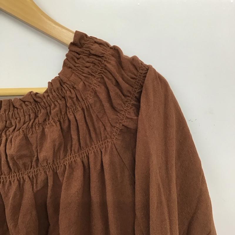 アナザーエディション Another Edition ワンピース ロングスカート 5626-199-2952 シャーリング 長袖 無地 茶 / ブラウン / brown レディース USED 古着 中古 10154978