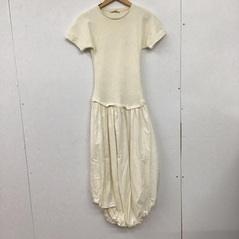 ザラ ZARA ワンピース ロングスカート 4174 208 712 コンビバルーンワンピース 半袖 S 無地 アイボリー / アイボリー / レディース USED 古着 中古 10154983