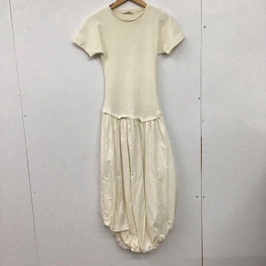 ザラ ZARA ワンピース ロングスカート 4174 208 712 コンビバルーンワンピース 半袖 S 無地 アイボリー / アイボリー / レディース USED 古着 中古 10154983