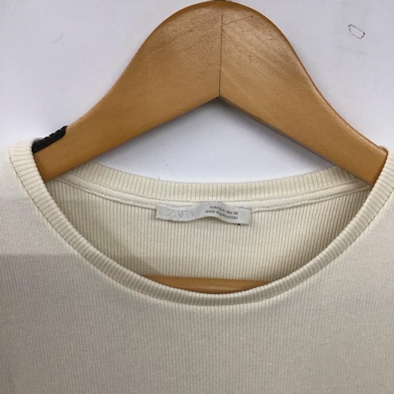 ザラ ZARA ワンピース ロングスカート 4174 208 712 コンビバルーンワンピース 半袖 S 無地 アイボリー / アイボリー / レディース USED 古着 中古 10154983