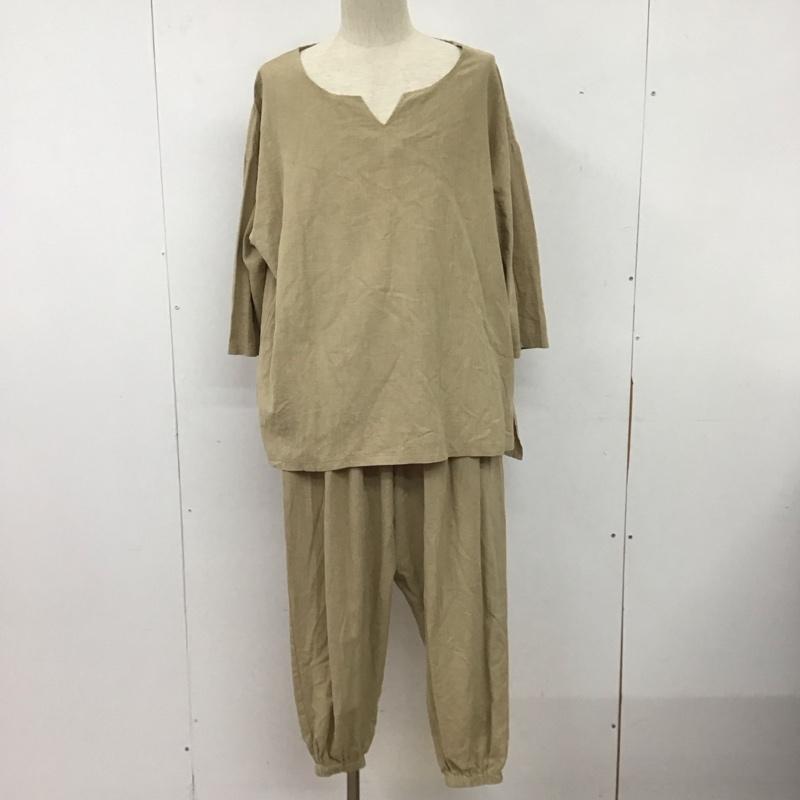 古着 USED セットアップ セットアップ Jih Nunc コットンリネンキーネック7分袖プルオーバーシャツ バルーンパンツ L 無地 ベージュ / ベージュ / beige メンズ USED 古着 中古 10154984