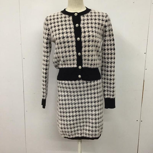 ゲス Guess セットアップ セットアップ W4RR19 Z3DA0 ウール混カーディガン タイトスカート S 千鳥格子 黒 / ブラック / black X 桃 / ピンク / pink レディース USED 古着 中古 10155001
