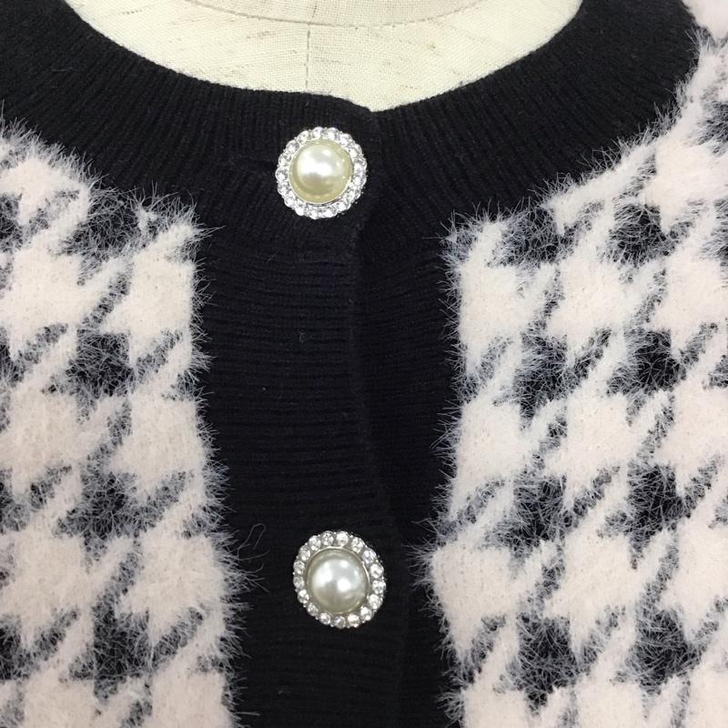 ゲス Guess セットアップ セットアップ W4RR19 Z3DA0 ウール混カーディガン タイトスカート S 千鳥格子 黒 / ブラック / black X 桃 / ピンク / pink レディース USED 古着 中古 10155001