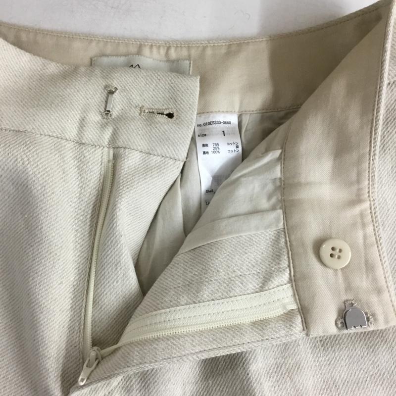 エムアンダーバー M_ パンツ スラックス 010ES330-0660 LINEN BLEND PANTS 麻素材 1 無地 オフホワイト / オフホワイト / レディース USED 古着 中古 10155013