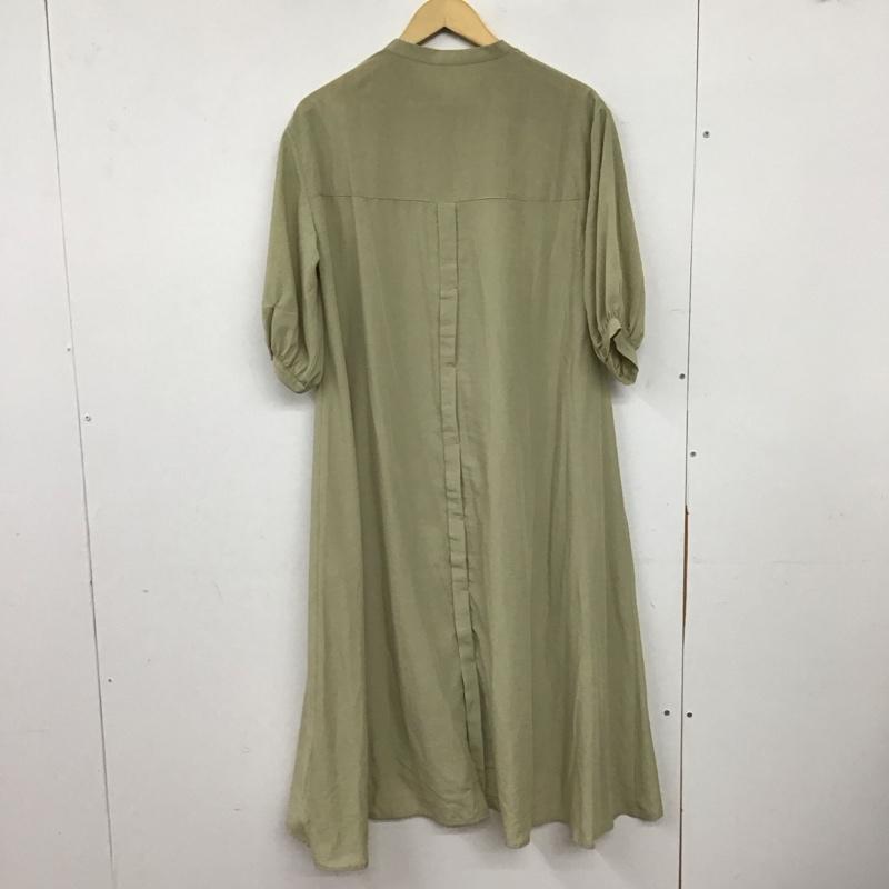 アズールバイマウジー AZUL BY MOUSSY ワンピース ロングスカート 250EST33-601E ヘムフレアシャツワンピース バンドカラー タグ付き S 無地 薄緑 / ライトグリーン / レディース USED 古着 中古 10155016