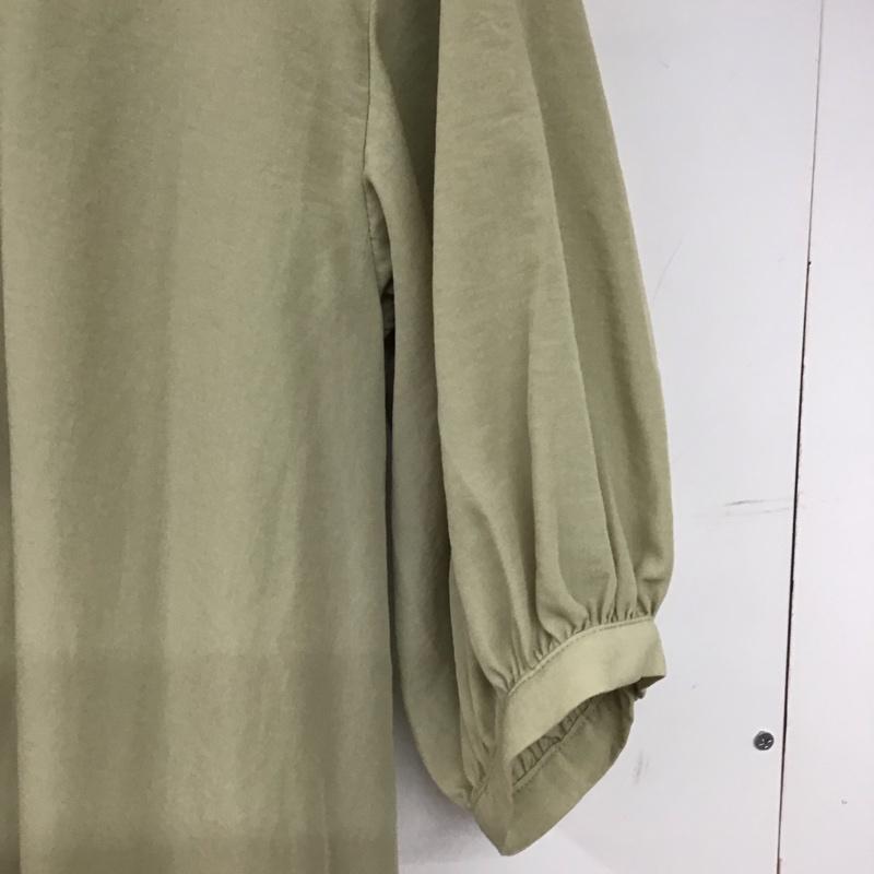 アズールバイマウジー AZUL BY MOUSSY ワンピース ロングスカート 250EST33-601E ヘムフレアシャツワンピース バンドカラー タグ付き S 無地 薄緑 / ライトグリーン / レディース USED 古着 中古 10155016