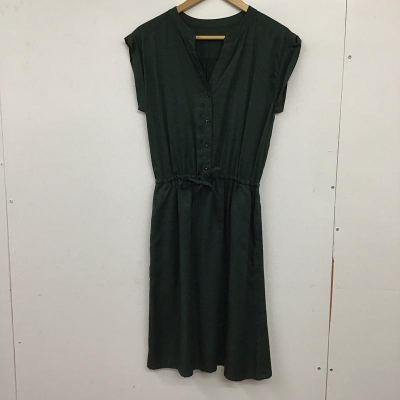 ナチュラルビューティーベーシック NATURAL BEAUTY BASIC ワンピース ロングスカート 017-7240735 フレンチスリーブ S 無地 緑 / グリーン / green レディース USED 古着 中古 10155019