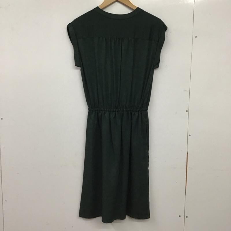 ナチュラルビューティーベーシック NATURAL BEAUTY BASIC ワンピース ロングスカート 017-7240735 フレンチスリーブ S 無地 緑 / グリーン / green レディース USED 古着 中古 10155019