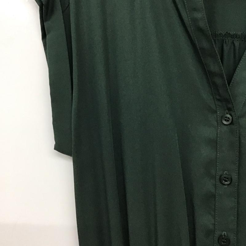 ナチュラルビューティーベーシック NATURAL BEAUTY BASIC ワンピース ロングスカート 017-7240735 フレンチスリーブ S 無地 緑 / グリーン / green レディース USED 古着 中古 10155019