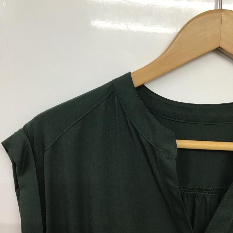 ナチュラルビューティーベーシック NATURAL BEAUTY BASIC ワンピース ロングスカート 017-7240735 フレンチスリーブ S 無地 緑 / グリーン / green レディース USED 古着 中古 10155019