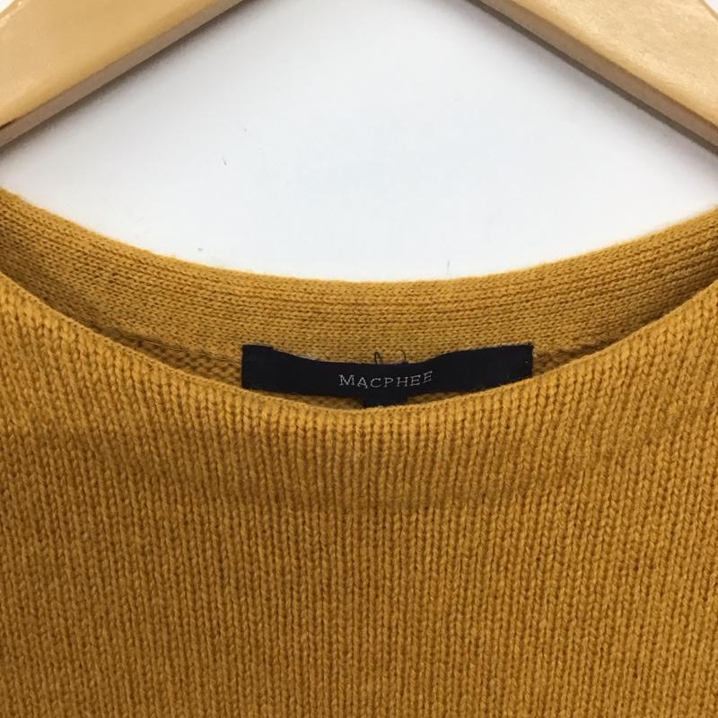 マカフィー MACPHEE ワンピース ひざ丈スカート 12-06-24-06202 ニットワンピース 半袖 38 無地 黄 / イエロー / yellow レディース USED 古着 中古 10155021