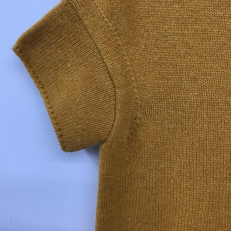 マカフィー MACPHEE ワンピース ひざ丈スカート 12-06-24-06202 ニットワンピース 半袖 38 無地 黄 / イエロー / yellow レディース USED 古着 中古 10155021