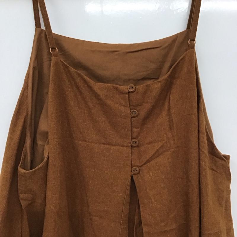 スタディオクリップ studio CLIP ワンピース ロングスカート SC167002-2 キャミワンピース リネン混 M 無地 茶 / ブラウン / brown レディース USED 古着 中古 10155023