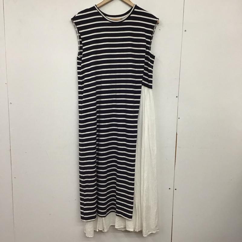 シンプリシテェ Simplicite ワンピース ロングスカート 22-040-700-8106-2-0 ノースリーブワンピース ドッキングワンピース ボーダー柄 白 / ホワイト / white X 紺 / ネイビー / navy レディース USED 古着 中古 10155024