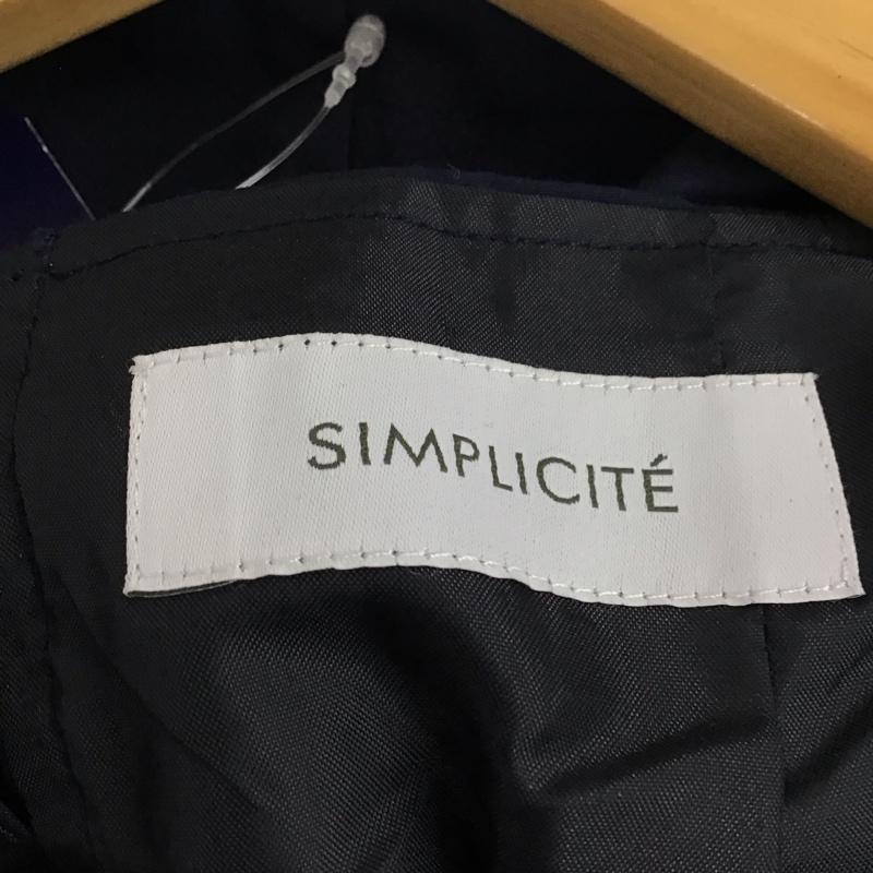 シンプリシテェ Simplicite ワンピース ロングスカート 18-040-700-9025-2-0 ノースリーブワンピース タグ付き ウエストリボン FREE 無地 紺 / ネイビー / navy レディース USED 古着 中古 10155025