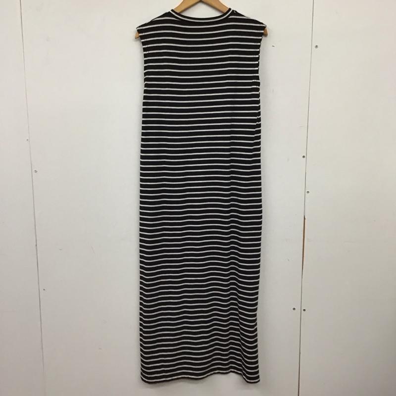 オリーブデオリーブ OLIVE des OLIVE ワンピース ロングスカート ノースリーブワンピース 裾スリット M ボーダー柄 黒 / ブラック / black X 白 / ホワイト / white レディース USED 古着 中古 10155026