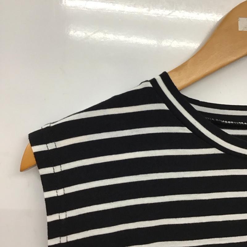 オリーブデオリーブ OLIVE des OLIVE ワンピース ロングスカート ノースリーブワンピース 裾スリット M ボーダー柄 黒 / ブラック / black X 白 / ホワイト / white レディース USED 古着 中古 10155026