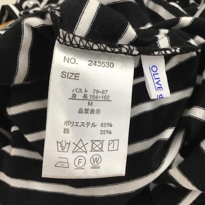オリーブデオリーブ OLIVE des OLIVE ワンピース ロングスカート ノースリーブワンピース 裾スリット M ボーダー柄 黒 / ブラック / black X 白 / ホワイト / white レディース USED 古着 中古 10155026