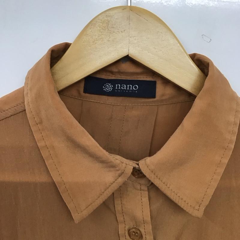 ナノユニバース nano・universe ワンピース ひざ丈スカート シャツワンピース チュニック ドルマンスリーブ FREE 無地 茶 / ブラウン / brown レディース USED 古着 中古 10155028