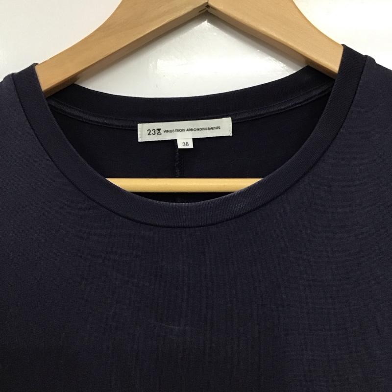 ニジュウサンク 23区 ワンピース ロングスカート 半袖 カットソーワンピース 38 無地 紺 / ネイビー / navy レディース USED 古着 中古 10155037
