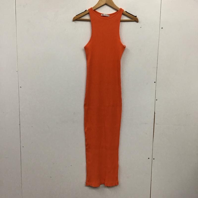ザラ ZARA ワンピース ロングスカート 4424 158 615 リブ ノースリーブ S 無地 橙 / オレンジ / orange レディース USED 古着 中古 10155038