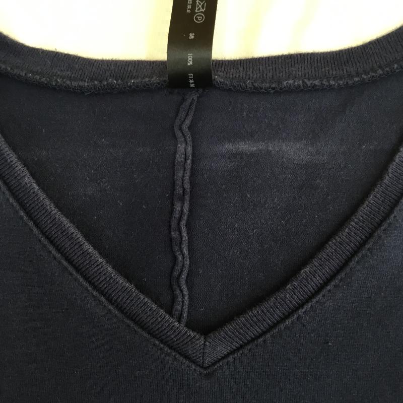 ダヴルジェイケイ wjk Tシャツ 半袖 wjk カットオフ Vネック Tシャツ ネイビー js01j M 無地 紺 / ネイビー / navy メンズ USED 古着 中古 10155043