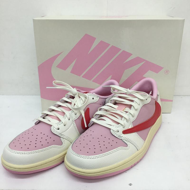 ナイキ NIKE スニーカー スニーカー NIKE ナイキ IQ7604-101 Travis Scott x エアジョーダン 1 レトロ Low OG Sail Tropical Pink 29.5cm ロゴ、文字 桃 / ピンク / pink X 白 / ホワイト / white メンズ USED 古着 中古 10155048