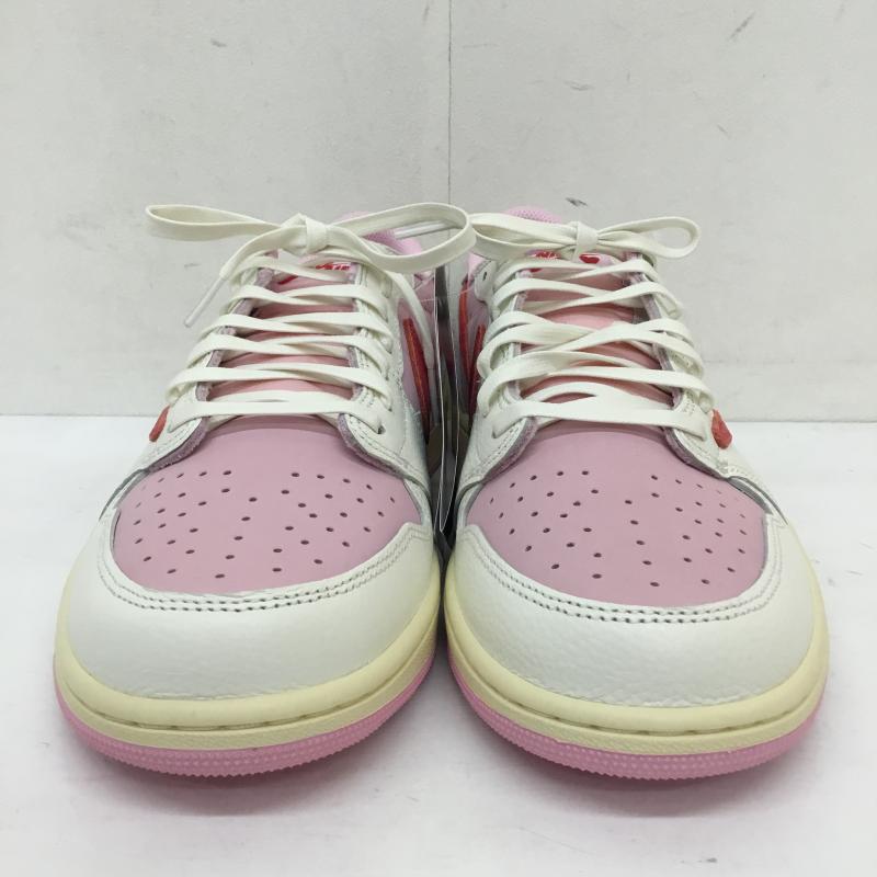 ナイキ NIKE スニーカー スニーカー NIKE ナイキ IQ7604-101 Travis Scott x エアジョーダン 1 レトロ Low OG Sail Tropical Pink 29.5cm ロゴ、文字 桃 / ピンク / pink X 白 / ホワイト / white メンズ USED 古着 中古 10155048