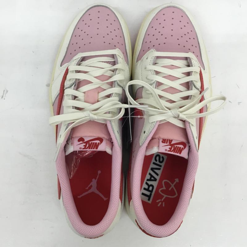 ナイキ NIKE スニーカー スニーカー NIKE ナイキ IQ7604-101 Travis Scott x エアジョーダン 1 レトロ Low OG Sail Tropical Pink 29.5cm ロゴ、文字 桃 / ピンク / pink X 白 / ホワイト / white メンズ USED 古着 中古 10155048