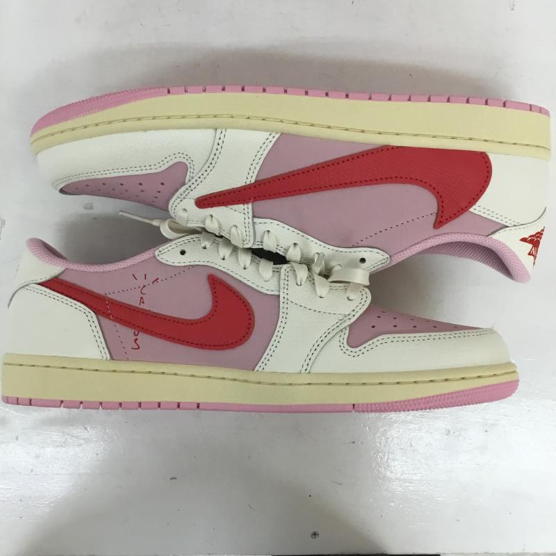ナイキ NIKE スニーカー スニーカー NIKE ナイキ IQ7604-101 Travis Scott x エアジョーダン 1 レトロ Low OG Sail Tropical Pink 29.5cm ロゴ、文字 桃 / ピンク / pink X 白 / ホワイト / white メンズ USED 古着 中古 10155048