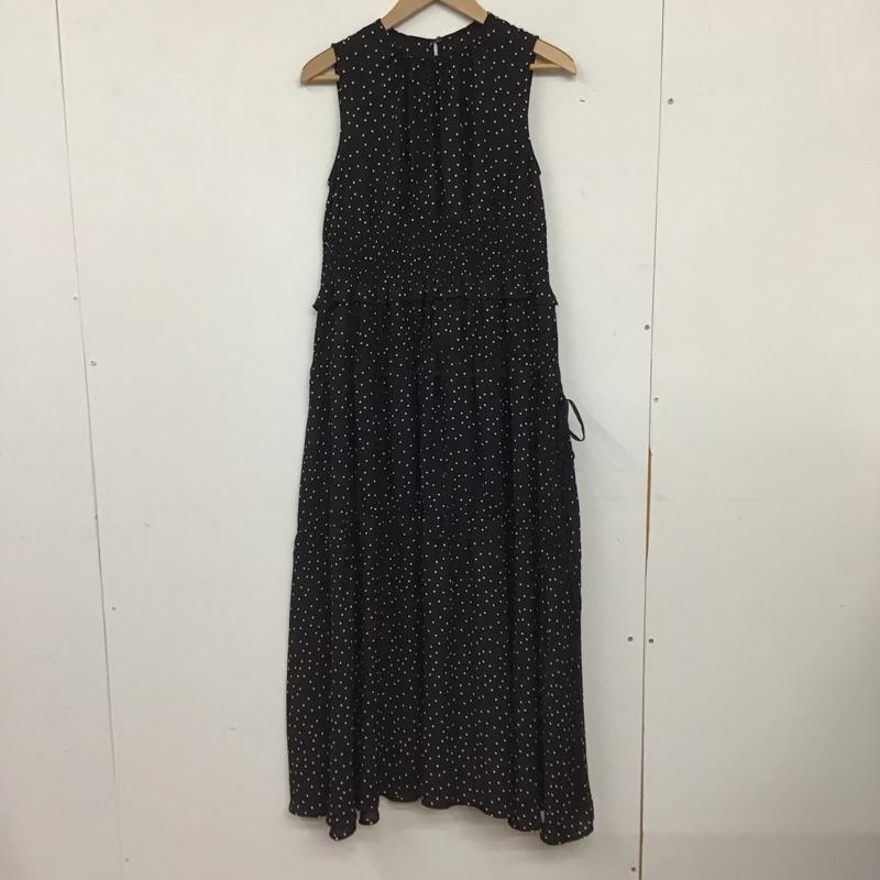 ミラオーウェン Mila Owen ワンピース ロングスカート 09WF0192013 ウエストシャーリングドットワンピース ノースリーブ ティアード 0 ドット 黒 / ブラック / black レディース USED 古着 中古 10155053