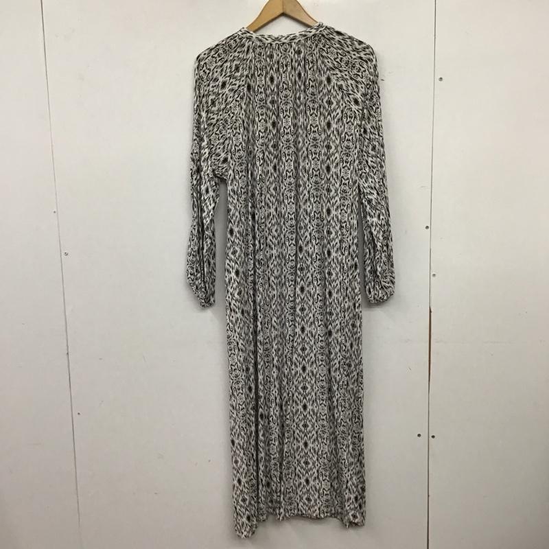 レプシィム LEPSIM ワンピース ロングスカート LPS90363AD シャツワンピース 長袖 バンドカラー FREE 総柄 白 / ホワイト / white X 黒 / ブラック / black レディース USED 古着 中古 10155060