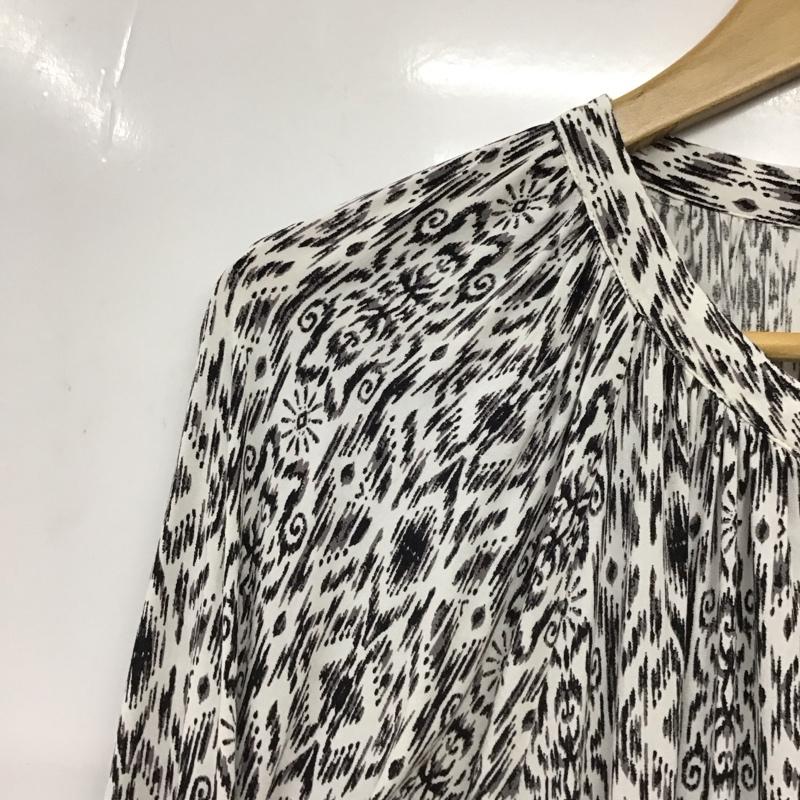 レプシィム LEPSIM ワンピース ロングスカート LPS90363AD シャツワンピース 長袖 バンドカラー FREE 総柄 白 / ホワイト / white X 黒 / ブラック / black レディース USED 古着 中古 10155060