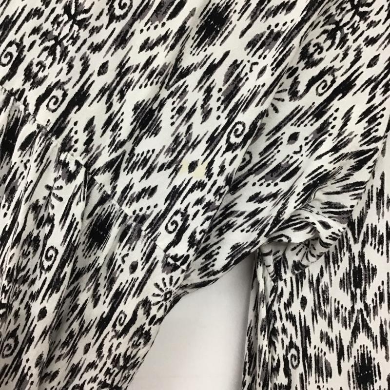 レプシィム LEPSIM ワンピース ロングスカート LPS90363AD シャツワンピース 長袖 バンドカラー FREE 総柄 白 / ホワイト / white X 黒 / ブラック / black レディース USED 古着 中古 10155060