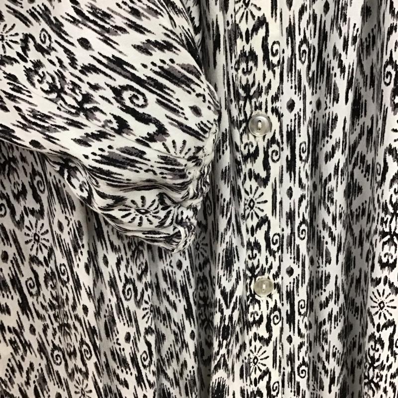 レプシィム LEPSIM ワンピース ロングスカート LPS90363AD シャツワンピース 長袖 バンドカラー FREE 総柄 白 / ホワイト / white X 黒 / ブラック / black レディース USED 古着 中古 10155060