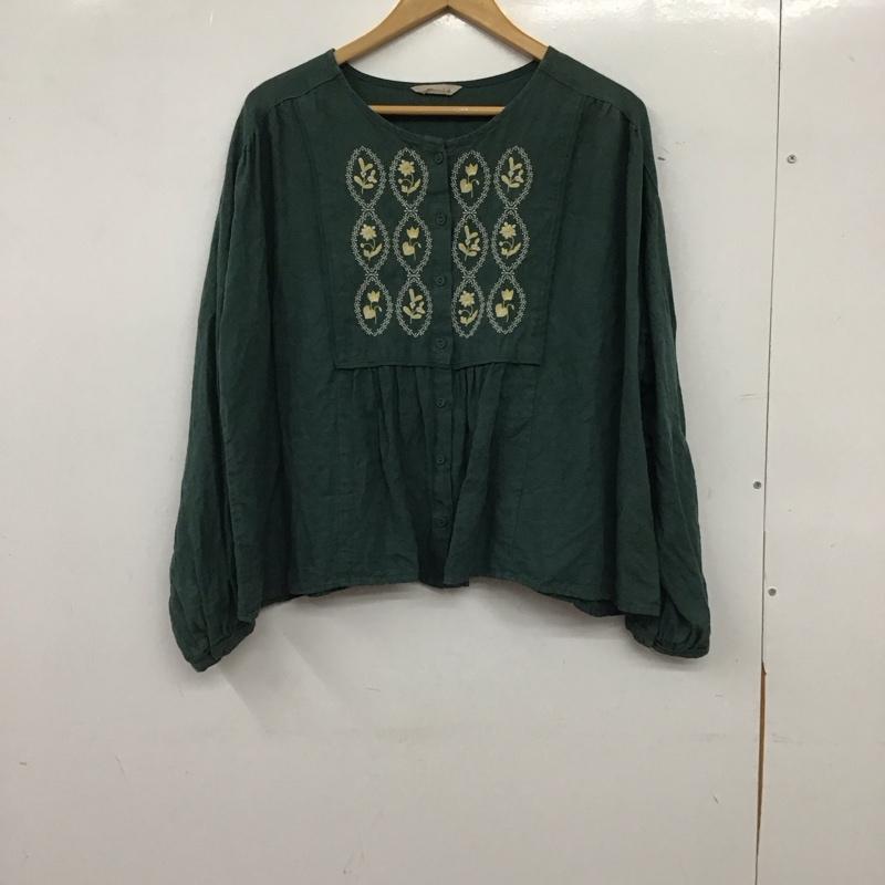 サマンサモスモス Samansa Mos2 シャツ、ブラウス 長袖 FREE 無地 X 刺繍 薄緑 / ライトグリーン / レディース USED 古着 中古 10155065