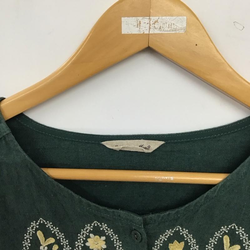 サマンサモスモス Samansa Mos2 シャツ、ブラウス 長袖 FREE 無地 X 刺繍 薄緑 / ライトグリーン / レディース USED 古着 中古 10155065