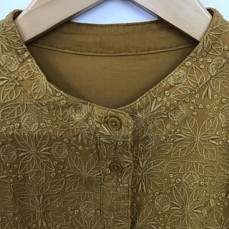 スタディオクリップ studio CLIP シャツ、ブラウス 長袖 FREE 刺繍 茶 / ブラウン / brown レディース USED 古着 中古 10155066