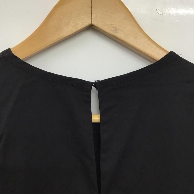 ザラ ZARA ワンピース ロングスカート 8342 302 800 パフスリーブ ティアードワンピース 半袖 M 無地 黒 / ブラック / black レディース USED 古着 中古 10155072